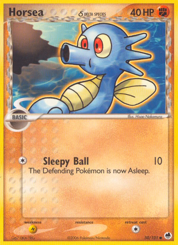 Horsea δ Pokemon card (50/101, Dragon Frontiers)