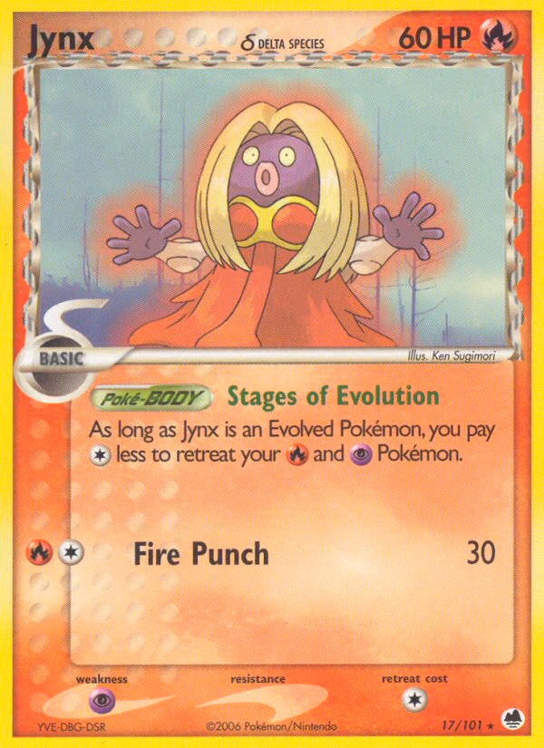 Jynx δ Pokemon card (17/101, Dragon Frontiers)