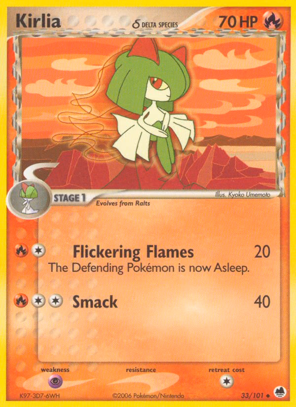 Kirlia δ Pokemon card (33/101, Dragon Frontiers)