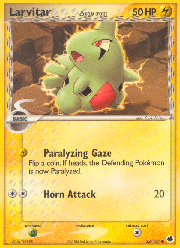 Larvitar δ Pokemon card (52/101, Dragon Frontiers)