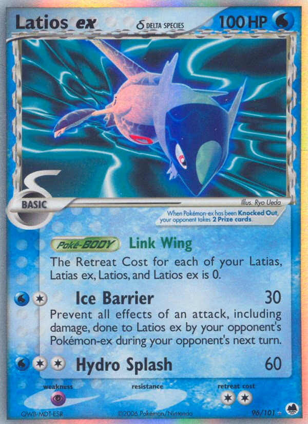 Latios ex δ Pokemon card (96/101, Dragon Frontiers)