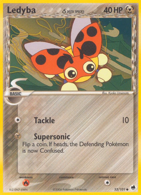 Ledyba δ Pokemon card (53/101, Dragon Frontiers)