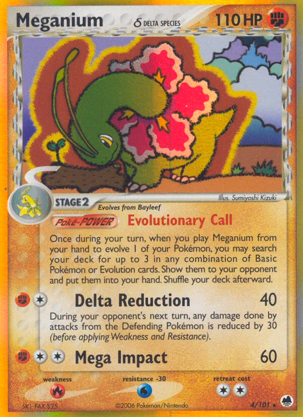 Meganium δ Pokemon card (4/101, Dragon Frontiers)