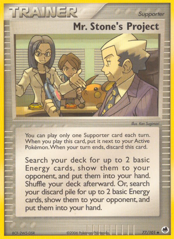 Mr. Stone's Project Pokemon card (77/101, Dragon Frontiers)