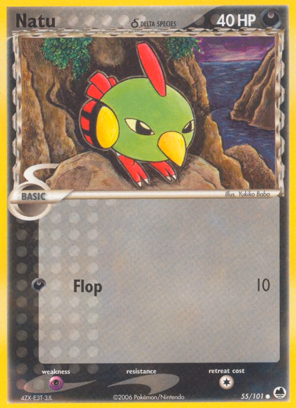 Natu δ Pokemon card (55/101, Dragon Frontiers)