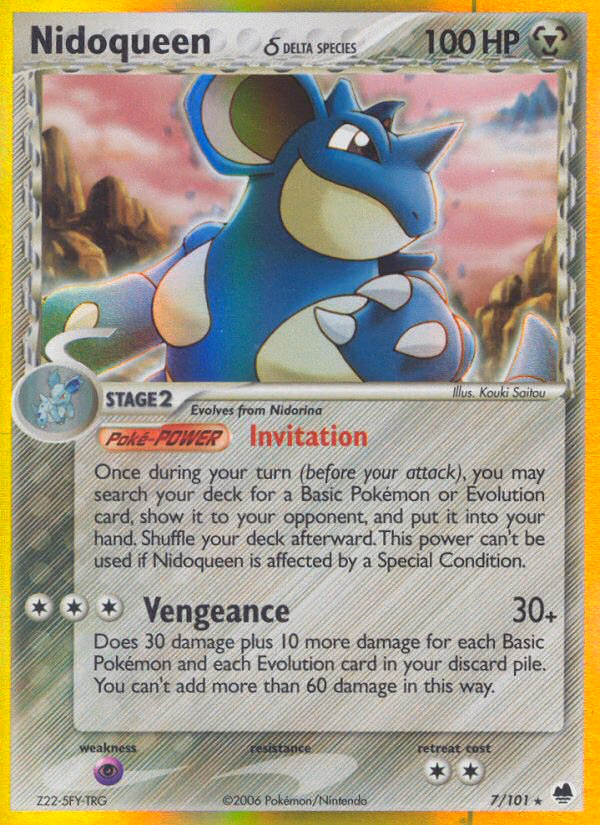 Nidoqueen δ Pokemon card (7/101, Dragon Frontiers)