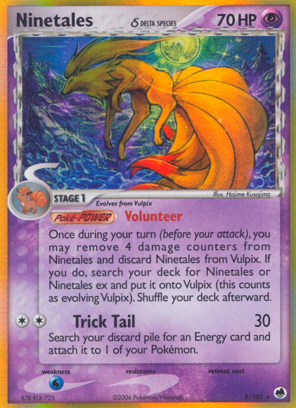 Ninetales δ Pokemon card (8/101, Dragon Frontiers)