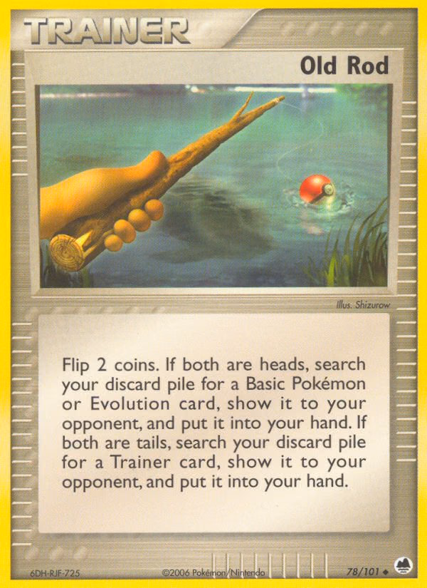 Old Rod Pokemon card (78/101, Dragon Frontiers)