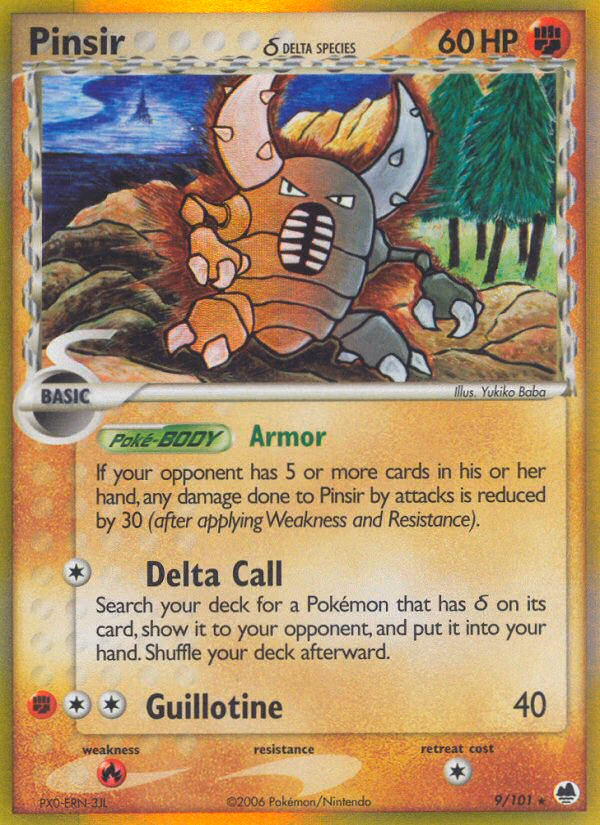 Pinsir δ Pokemon card (9/101, Dragon Frontiers)