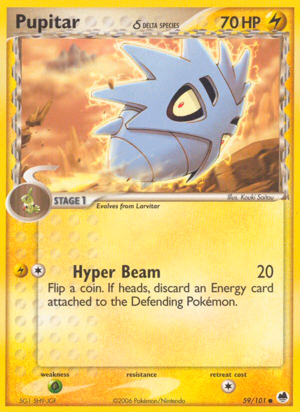 Pupitar δ Pokemon card (59/101, Dragon Frontiers)