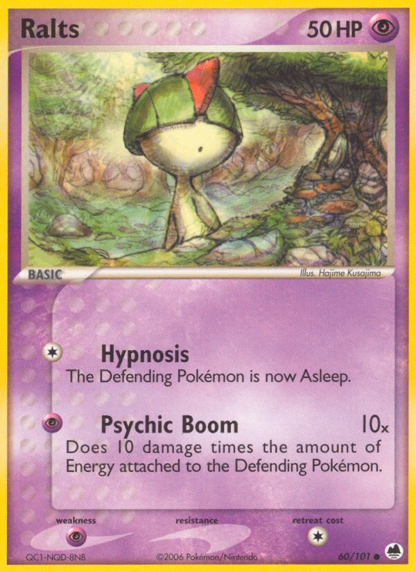Ralts Pokemon card (60/101, Dragon Frontiers)