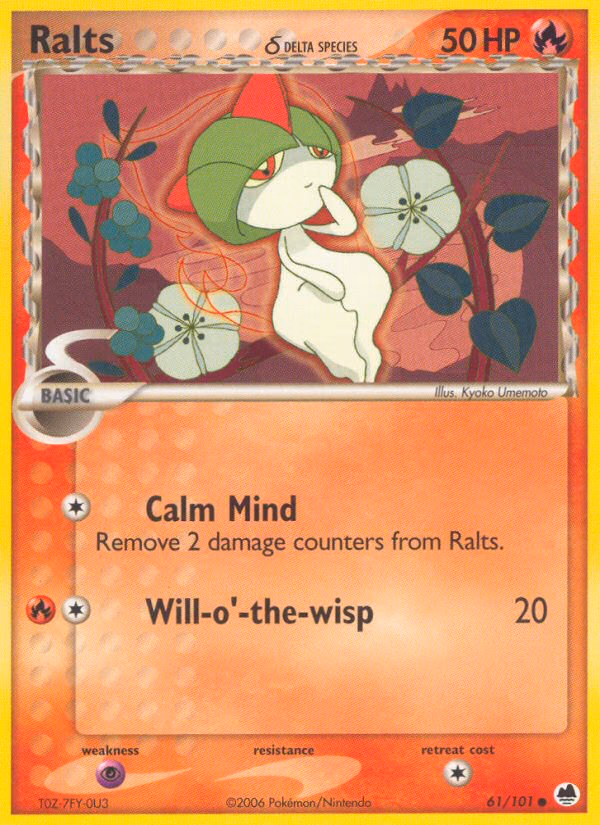Ralts δ Pokemon card (61/101, Dragon Frontiers)