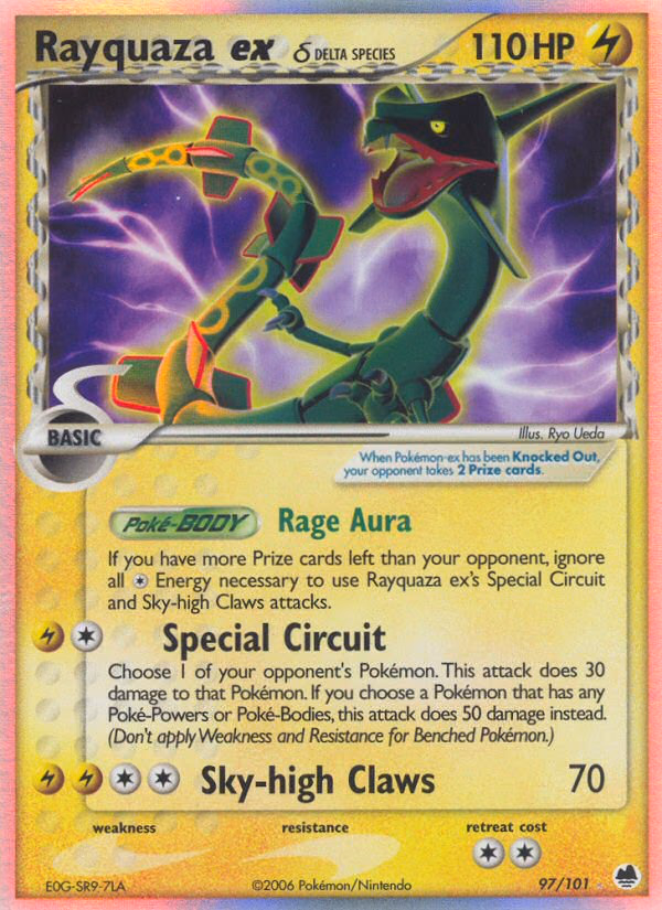 Rayquaza ex δ Pokemon card (97/101, Dragon Frontiers)