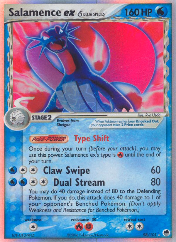 Salamence ex δ Pokemon card (98/101, Dragon Frontiers)