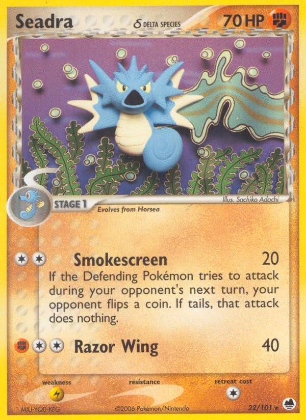 Seadra δ Pokemon card (22/101, Dragon Frontiers)