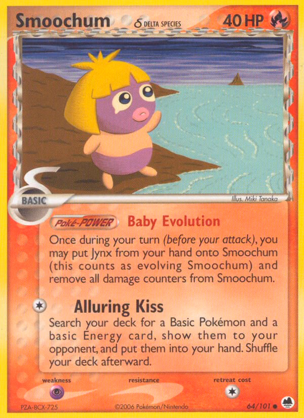 Smoochum δ Pokemon card (64/101, Dragon Frontiers)