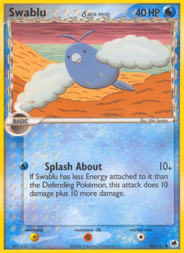 Swablu δ Pokemon card (65/101, Dragon Frontiers)