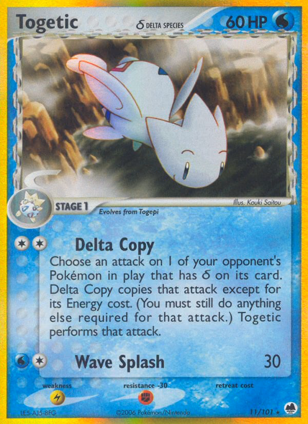 Togetic δ Pokemon card (11/101, Dragon Frontiers)