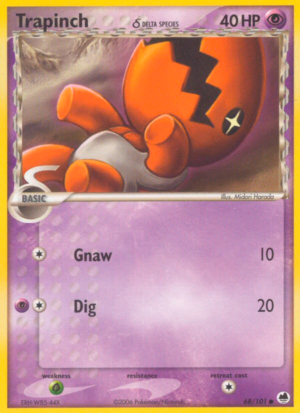 Trapinch δ Pokemon card (68/101, Dragon Frontiers)