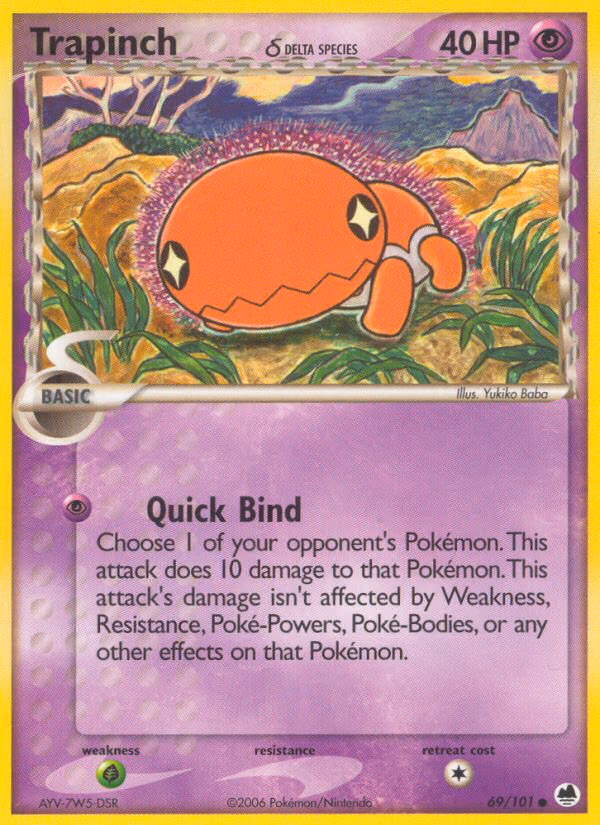 Trapinch δ Pokemon card (69/101, Dragon Frontiers)