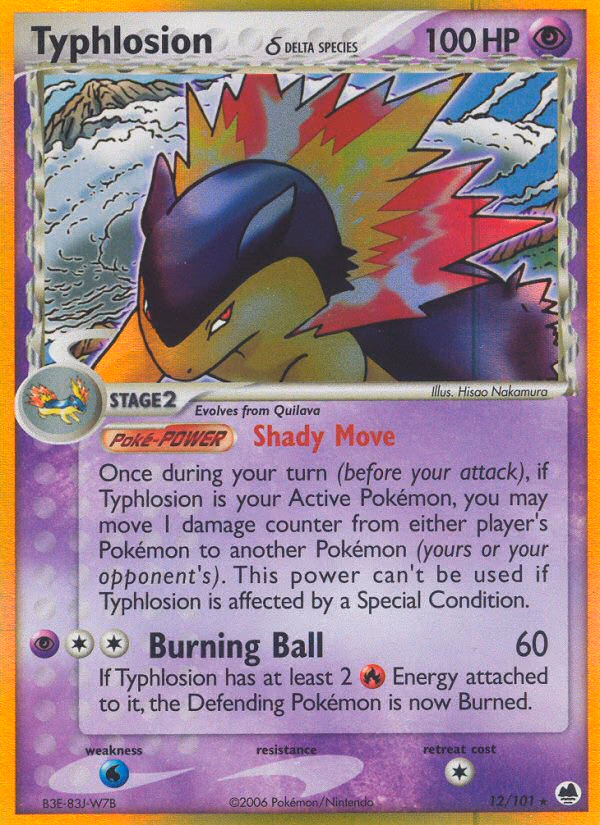 Typhlosion δ Pokemon card (12/101, Dragon Frontiers)