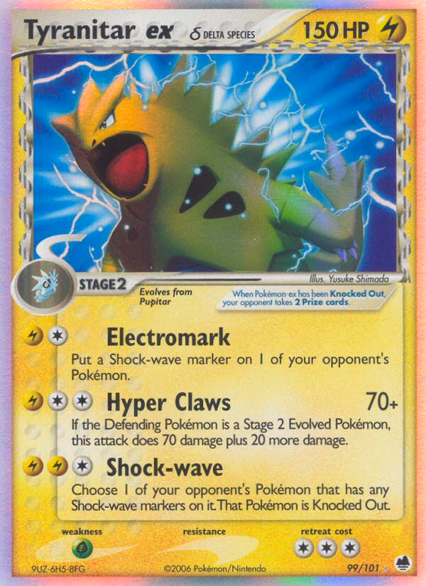 Tyranitar ex δ Pokemon card (99/101, Dragon Frontiers)