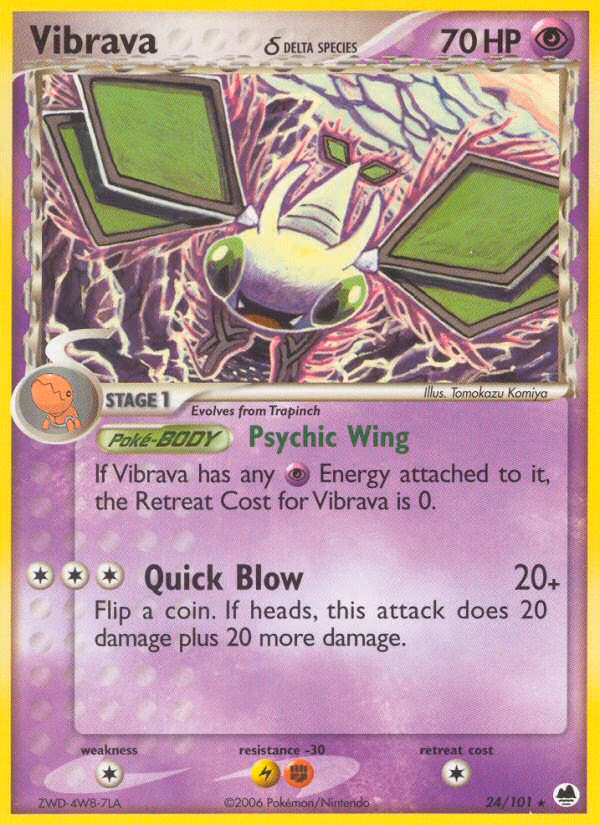 Vibrava δ Pokemon card (24/101, Dragon Frontiers)