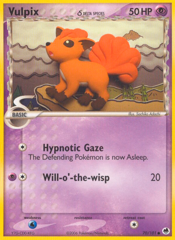 Vulpix δ Pokemon card (70/101, Dragon Frontiers)