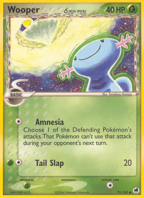 Wooper δ Pokemon card (71/101, Dragon Frontiers)