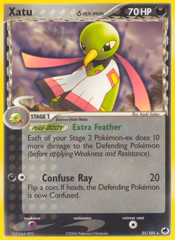 Xatu δ Pokemon card (25/101, Dragon Frontiers)