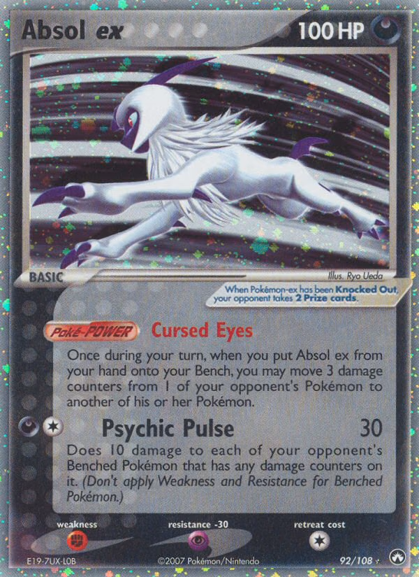 Absol ex Pokemon card (92/108, Power Keepers)