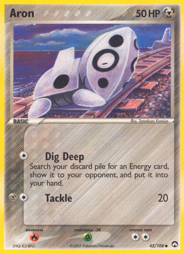 Aron Pokemon card (42/108, Power Keepers)