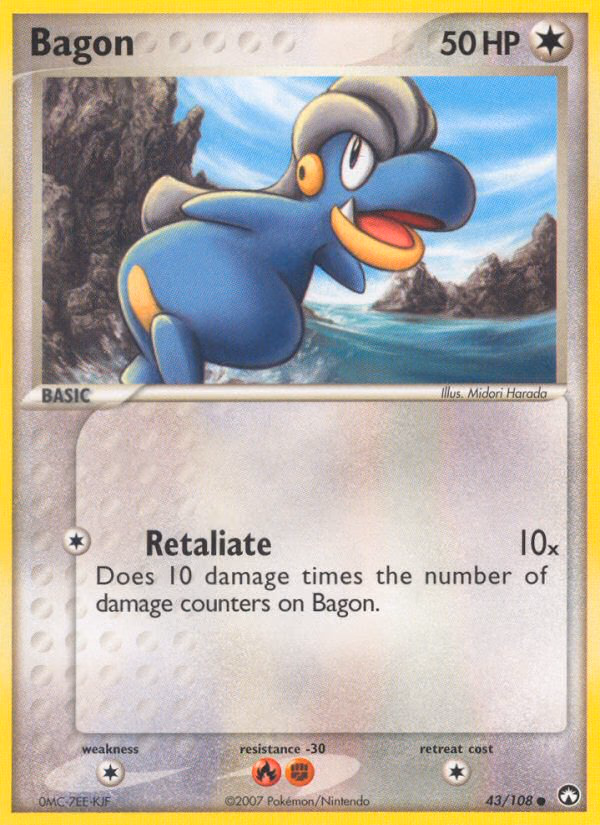 Bagon Pokemon card (43/108, Power Keepers)