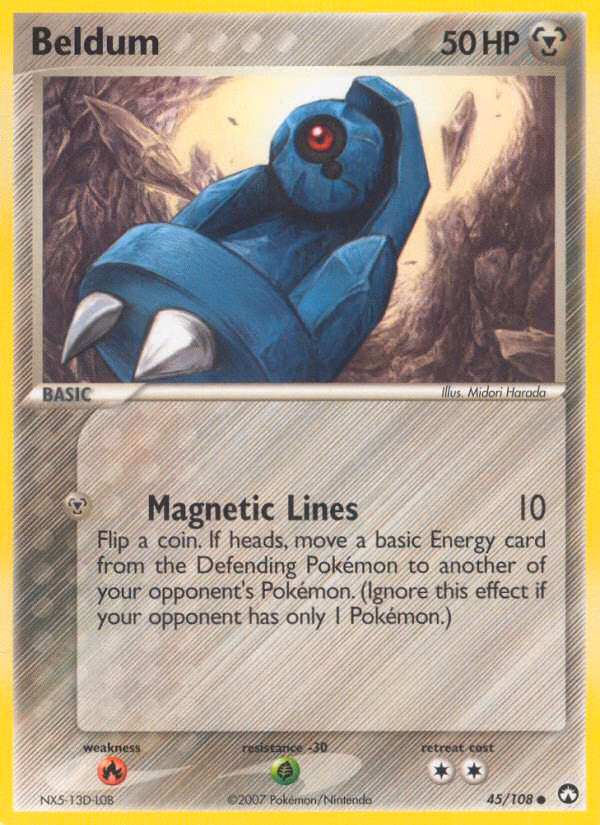 Beldum Pokemon card (45/108, Power Keepers)