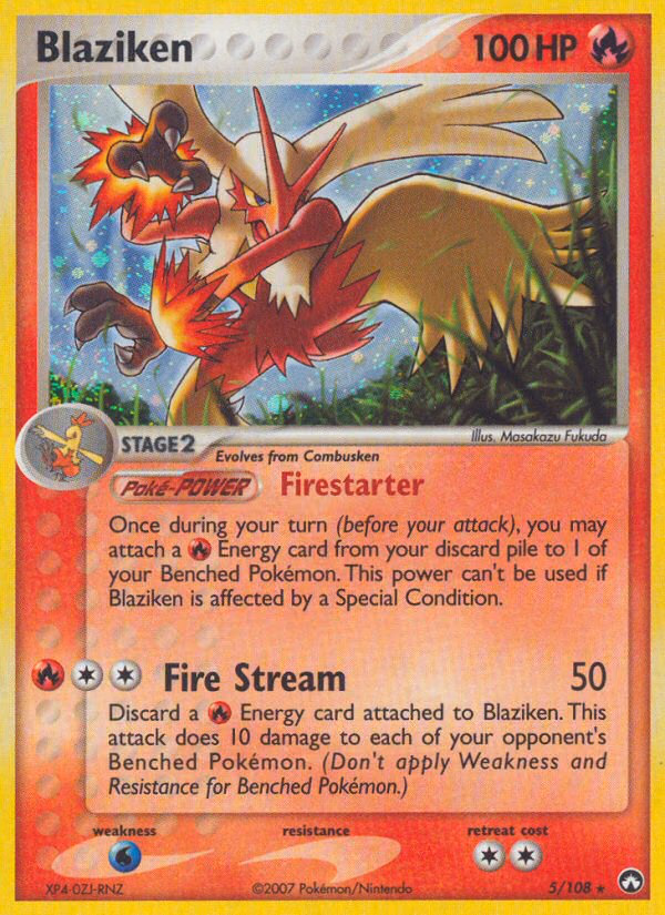 Blaziken Pokemon card (5/108, Power Keepers)