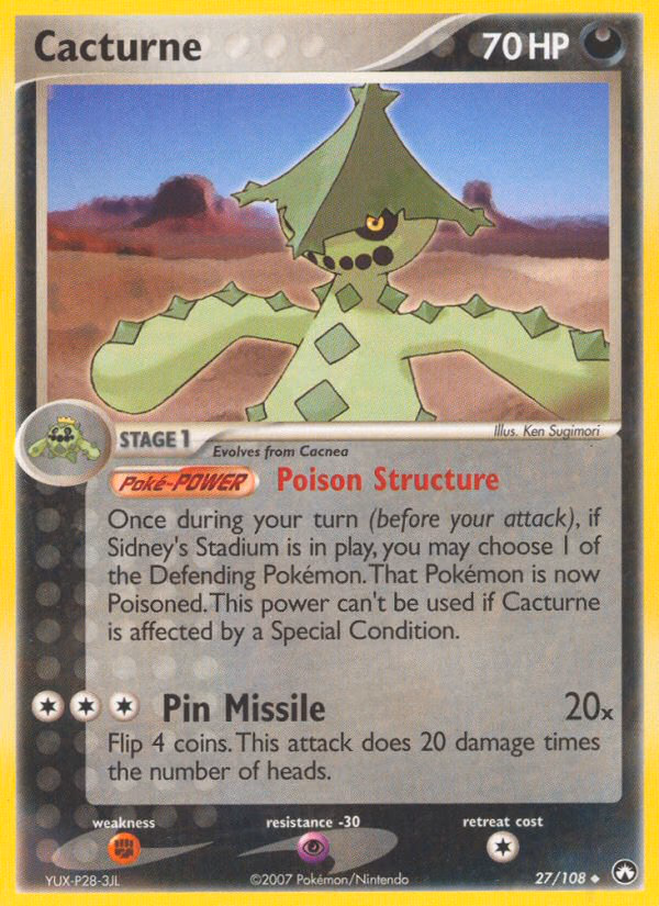 Cacturne Pokemon card (27/108, Power Keepers)