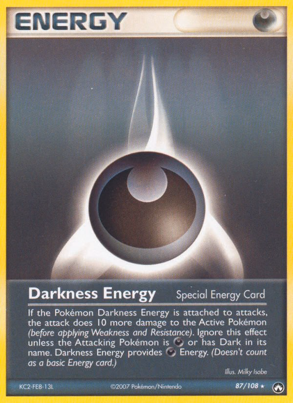 Darkness Energy Pokemon card (87/108, Power Keepers)