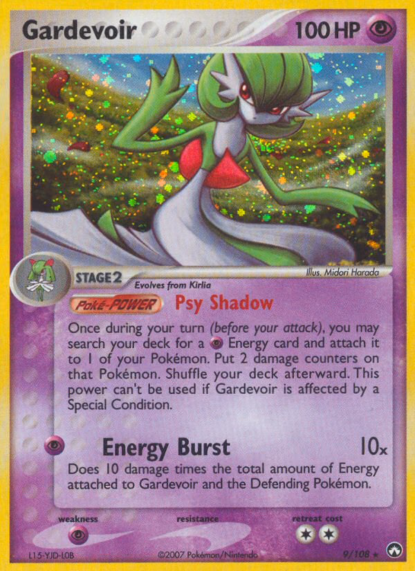 Gardevoir Pokemon card (9/108, Power Keepers)