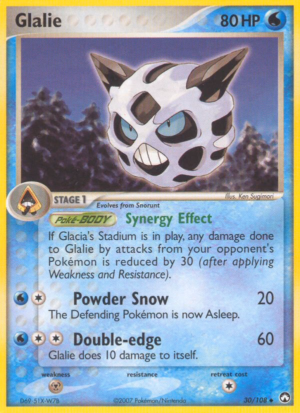 Glalie Pokemon card (30/108, Power Keepers)