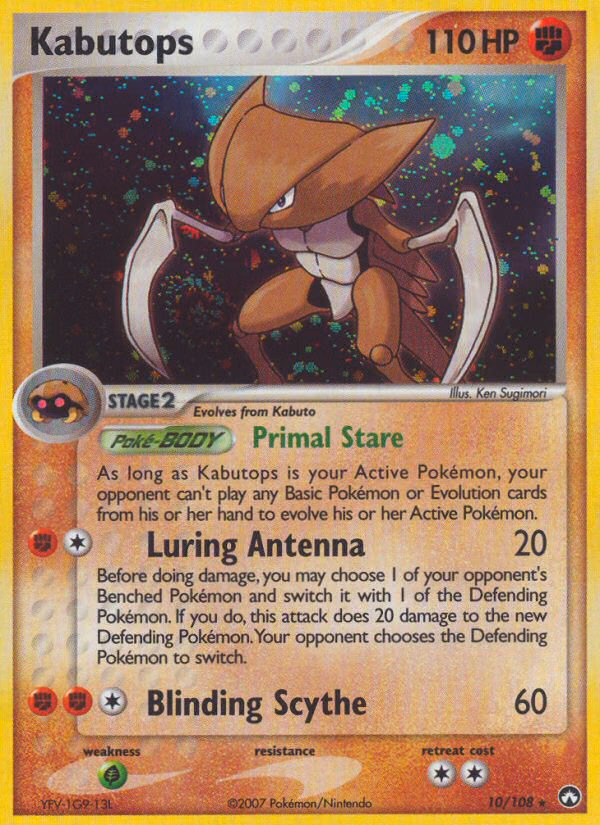 Kabutops Pokemon card (10/108, Power Keepers)