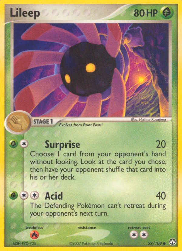 Lileep Pokemon card (52/108, Power Keepers)