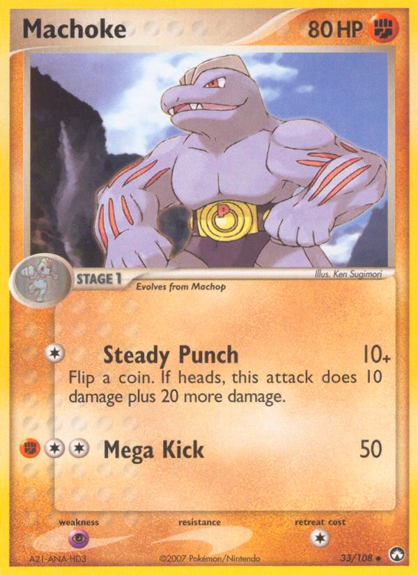 Machoke Pokemon card (33/108, Power Keepers)