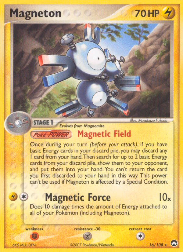 Magneton Pokemon card (16/108, Power Keepers)