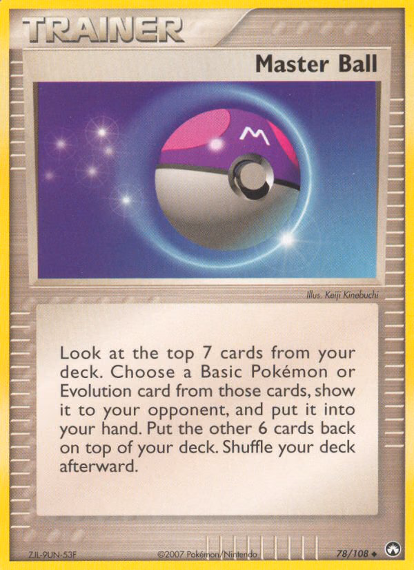 Master Ball Pokemon card (78/108, Power Keepers)