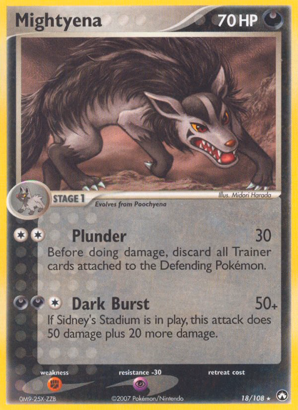 Mightyena Pokemon card (18/108, Power Keepers)