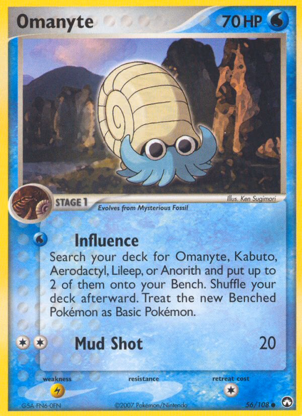 Omanyte Pokemon card (56/108, Power Keepers)