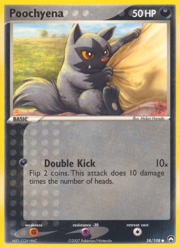 Poochyena Pokemon card (58/108, Power Keepers)