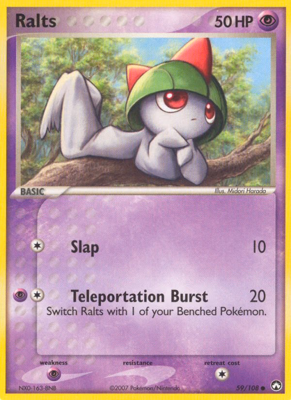 Ralts Pokemon card (59/108, Power Keepers)