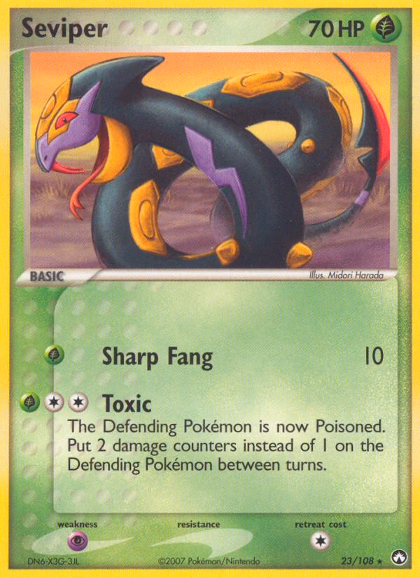 Seviper Pokemon card (23/108, Power Keepers)