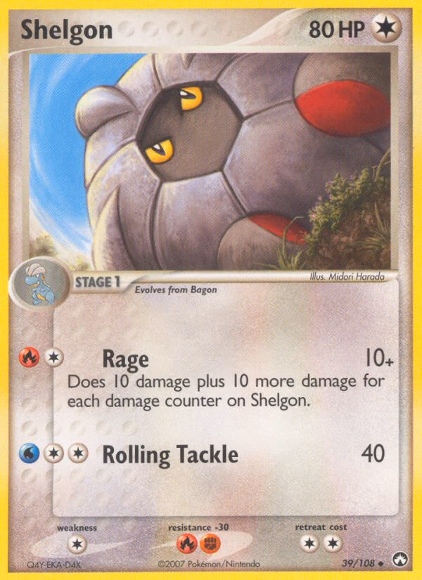 Shelgon Pokemon card (39/108, Power Keepers)